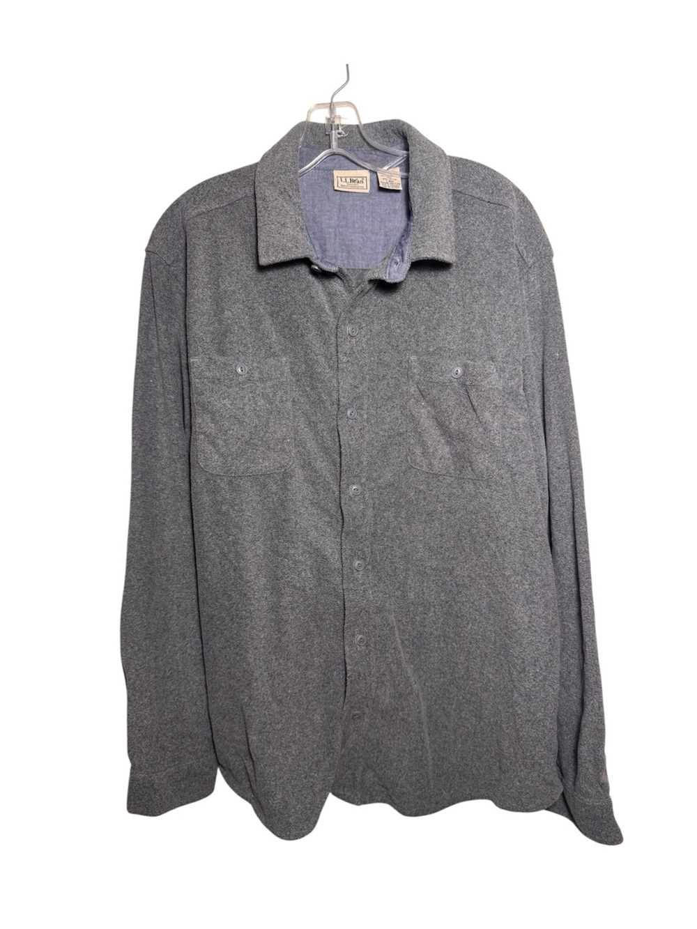 L.L. Bean Men’s Grey Button-Up Shirt Jacket size L
